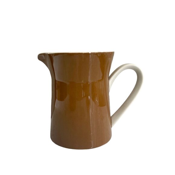 Vintage Mikasa Stoneware Creamer and Gravy Boat Mocha Brown Midcentury modern. - Picture 3 of 9